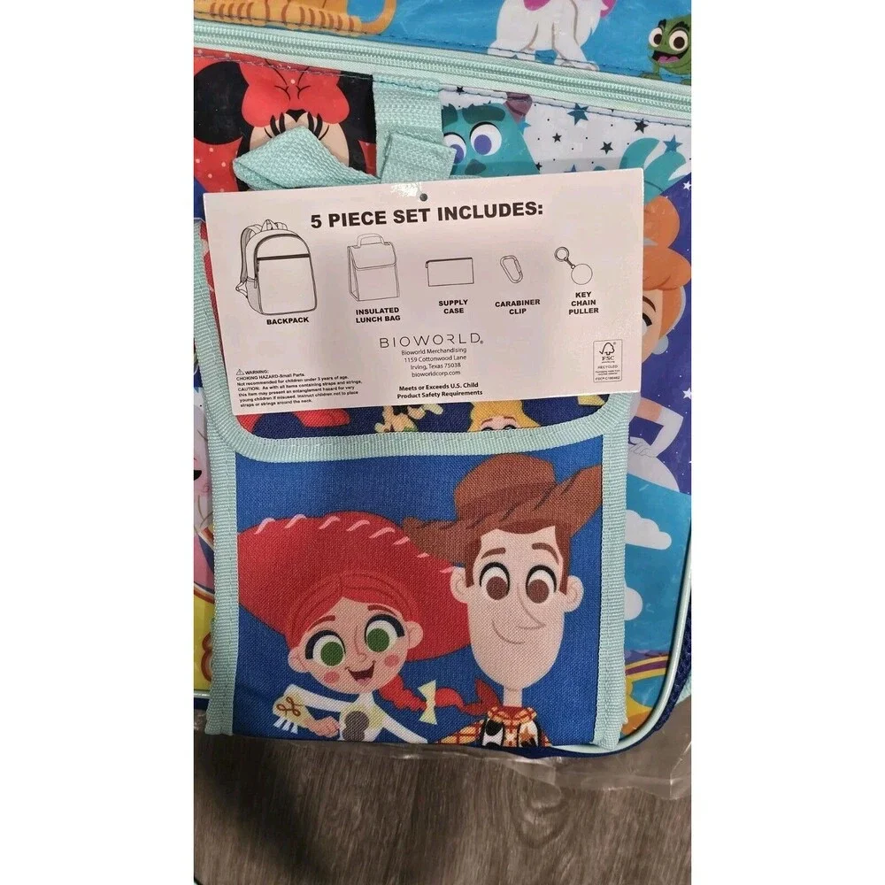 Disney Characters 5 pc Backpack Set